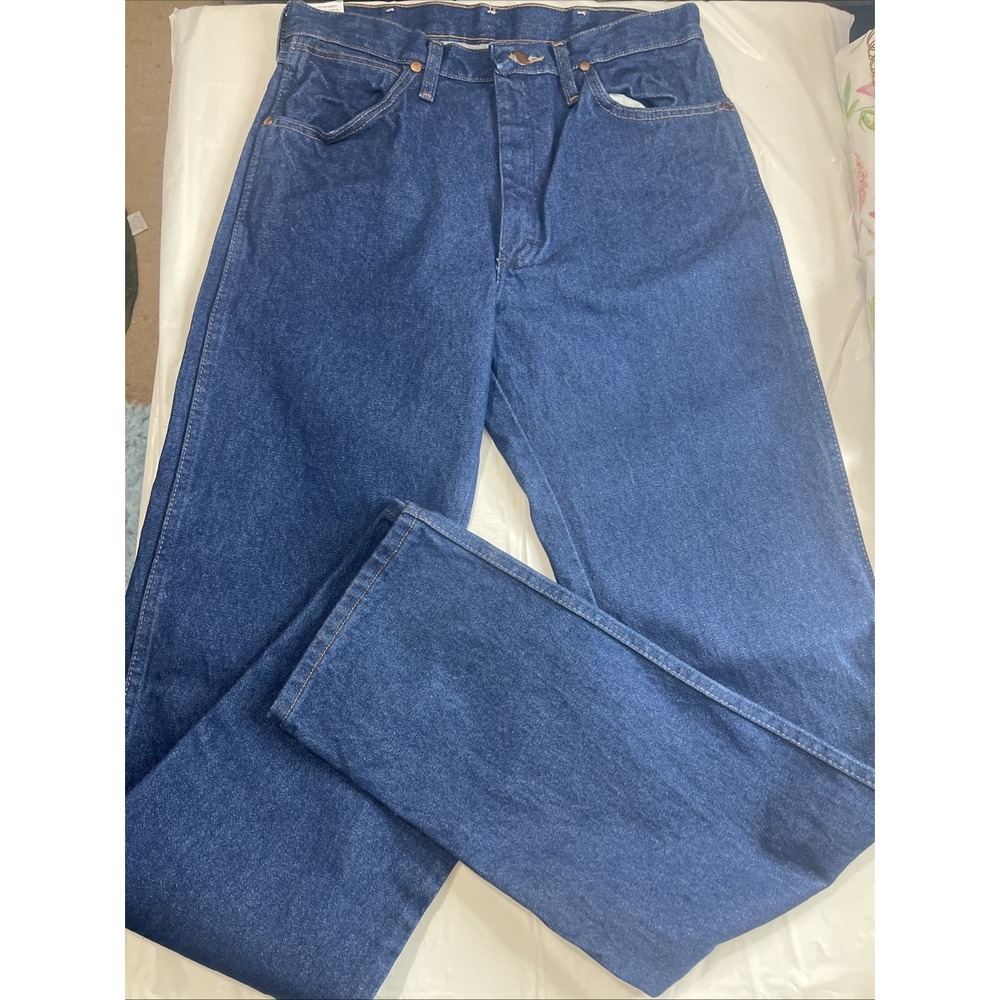 Men's Rigid Wrangler Cowboy Cut 13MWZ Original Fit Jeans - Rigid Indigo 30x36 - Picture 2 of 4